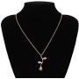 andy cool Rose Gold Flower Pendant Necklace Chain Lovers Birthday Friendship Jewelry for Mothers Day by TheBigThumb