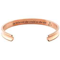 LIUANAN Inspirational Bracelets for Women Engraved Bracelet Gifts for Her Women Cuff Bangle