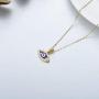 Blocaci 14K Yellow Gold Evil Eye Necklaces for Women Girls White/Blue Eye with Moissanite Evil Eye Pendant for Wife Grilfriend Daughter, 16+1+1 inch