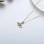 Blocaci 14K Yellow Gold Evil Eye Necklaces for Women Girls White/Blue Eye with Moissanite Evil Eye Pendant for Wife Grilfriend Daughter, 16+1+1 inch