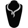 Thunaraz Snake Choker Necklace Costume Halloween Statement Snake Jewelry for Women Silver Gold Retro Snake Shape Collar Necklace Curved Bar Design Adjustable