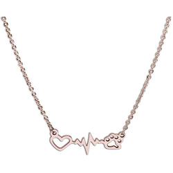 Heartbeat Dog Paw Necklace Gift for Veterinarian Dog Owner Gifts Vet Tech Jewelry Vegan Gift
