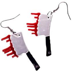 Cutie Jewelry Axe Halloween Knife Butcher Jewelry Bloody Blood Dangle Earrings Add Horror Halloween Atmosphere Costume Party Decoration Supplies Designed for Women Ladies