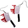 Cutie Jewelry Axe Halloween Knife Butcher Jewelry Bloody Blood Dangle Earrings Add Horror Halloween Atmosphere Costume Party Decoration Supplies Designed for Women Ladies