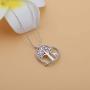 Zuo Bao Giraffe Lover Gift Amethyst Tree of Life Pendant Neckalce with Giraffe Charm Healing Jewelry Gift for Family