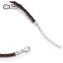 T400 Black Brown Red Pink White Bangle Charm Braided Bracelet Genuine Cowhide Leather Wristband for Unisex Women Men Beads Gift