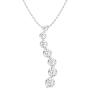 Diamondere Natural and Certified Round Diamond Journey Necklace in 14k White Gold | 0.90 Carat Pendant with Chain
