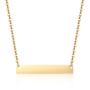 QHTX Gold Bar Necklace Stainless Steel Gold Plated Adjustable Chain with Pendant for Women Girls Simple Delicate Handmade Personalized Jewelry（16+2 Inch）…