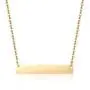QHTX Gold Bar Necklace Stainless Steel Gold Plated Adjustable Chain with Pendant for Women Girls Simple Delicate Handmade Personalized Jewelry（16+2 Inch）…