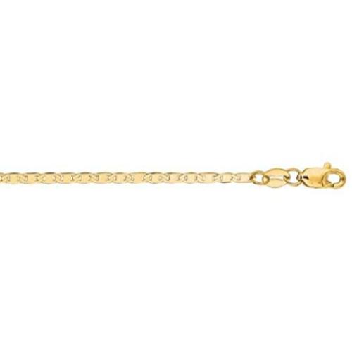 10k Yellow Gold 1.75mm Sparkle Cut Mariner Link Chain Bracelet With Lobster Clasp 7 Inch Jewelry Gifts for Women