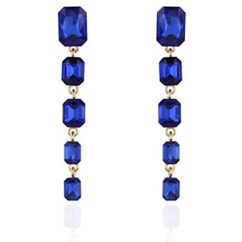 SP SOPHIA COLLECTION Womens 5 Tiered Rectangle Dangle Drop Rhinestone Post Earrings