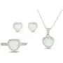 AFFY Sterling Silver Simulated Heart Fire Opal/Cubic Zirconia Jewelry Set Promise Ring Pendant Necklace Stud Earrings for Women AFFY Sterling Silver Simulated Heart Fire Opal/Cubic Zirconia Jewelry Set Promise Ring Pendant Necklace Stud Earrings for Women
