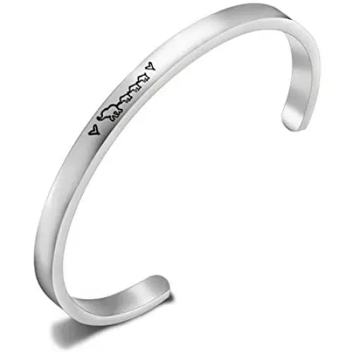KUIYAI Mama Elephant Cuff Mommy Baby Bangle Cute Elephant Mother Gift for Family
