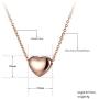 lokaerlry Stainless Steel Love 3D Solid Floating Heart Pendant Necklaces Jewelry Rose Gold Link Chain Wedding Necklace for Women