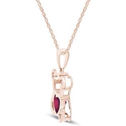 AFFY 14K Gold Over Sterling Silver Cute Teddy Bear Love Heart Pendant Necklace