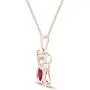 AFFY 14K Gold Over Sterling Silver Cute Teddy Bear Love Heart Pendant Necklace