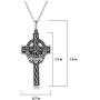 Oxidized 925 Sterling Silver Celtic Claddagh Crown, Cross or Celtic Knot Pendant Necklace, 18''