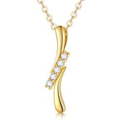 14K Solid Gold Diamond Necklace for Women, Gold''Soulmate'' Diamond Pendant Necklace Fine Jewelry Gift for Her, Wife, Mom 18 inch (Adjustable Length)