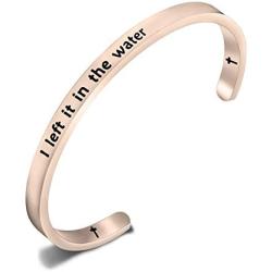 Baptism Gift For Women I Left it in The Water Cuff Bracelet Adult Baptism Gift, Baptized Bracelet for Teen Girl