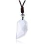 Jovivi 2pcs Healing Gemstone Matching Heart Couples Necklace for Him/Her White Turquoise Black Obsidian Crystal Stone Pendant Necklace Adjustable Rope for Men Women Valentines Gifts