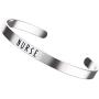 Nurse Bracelet - RN Gifts - Stainless Steel Bangle for Women – Silver cuff with stethoscope - inspirational mantra daily reminder – Christmas Birthday or Graduation gift
