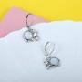Elephant Earrings Women White Opal Leverback Earring Dangle Jewelry Hypoallergenic Lucky Gifts for Girls