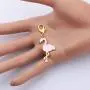 UJIMS Flamingo Lovers Gift Pink Enamel Flamingo Necklace Earring Set for Women Girl Flamingo Jewelry BFF Motivational Gift
