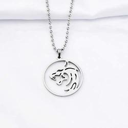 Wolf Medallion Necklace Wolf Head Pendant Necklace keychain Wolf Gifts Wolf School Medallion Gifts Wolf Jewelry