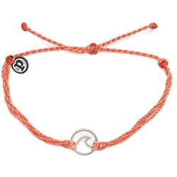 Pura Vida Silver Wave OG Bracelet - Silver Plated Charm, Adjustable Band - 100% Waterproof