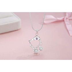 UUONLY Hello Kitty Necklace, Kitty Cat Necklace-Silver Plated Cat Pendant Necklace, Birthday Gift for Hello Kitty Fans,Women etc, 17.71''