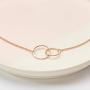 Collar Regalo Para Amiga: Joyería, Mejor Amiga, Cumpleaños, Navidad, 2 Asymmetrical Circles (rose-gold-plated-brass, NA)