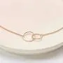 Dear Ava Daughter Necklace: Gift for Daughter, Daughter Jewelry, Mother Daughter, 2 Asymmetrical Circles (Rose-Gold-Plated-Brass, NA)