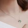 JEWME 925 Sterling Silver Mermaids Tears Necklace Crystal Teardrops Collarbone Chain Fishtail Pendant Jewelry Gift