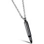 Mens Stainless Steel Bullet Cremation Urn Necklace for Ashes Keepsake Punk Jewelry Silver Black Gold
