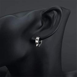 Mens Punk Style Earrings Titanium Steel Rock Ear Clips Street Hip-Hhop Earrings Stainless Steel Huggie Hoop Earrings for Men Women Teen Boys Girls Statement Jewelry