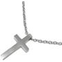 Loralyn Designs Small Mens Simple Stainless Cross Pendant Necklace 18, 20, 22, 24 or 30 Inch Chain