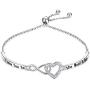 925 Sterling Silver Heart Infinity Bracelet for Women Engraved''I Love You To The Moon And Back'' Adjustable Bracelets for Daughter girlfriend Wife Valentines Day Gifts