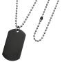 Queenberry Photo Text Message Laser Engraving Personalized Pendant Dog Tag Stainless Steel Necklace Ball Chain 24