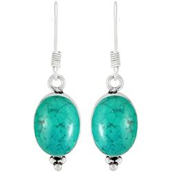 Turquoise Earrings 925 Silver Overlay handmade Dangle Earrings