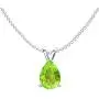 Dazzlingrock Collection 8x6 mm Pear Cut Ladies Solitaire Teardrop Pendant (Silver Chain Included), Sterling Silver