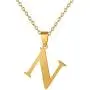 Fashion Initial Letter Pendant Necklace Stainless Steel Gold Color Mens Womens Custom Capital Letter Name Necklace Personalized Jewelry Gift