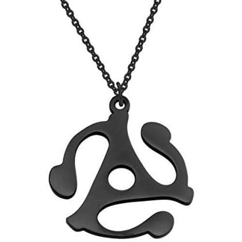 MAOFAED Record Adapter Necklace DJ Retro Symbol Gift DJ Gift Record Adapter Jewelry Music Lovers Jewelry 45 RPM Adapter Necklace 