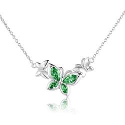 WINNICACA Butterfly Choker Necklace s925 Sterling Silver Birthstone Pendant Necklace Jewelry Gifts for Women Teen Girls Girlfriend Wife Wedding Birthday -Mom gifts
