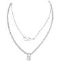 Hip Hop Unisex Flame Necklace - Streetwear Choker Necklace Accessory Hip Hop Cool Chain Necklace Perfect Gifts For Hip Hop Male Female Lovers (Lock+Frame)