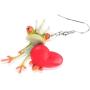 NEWEI Acrylic Sweet Cartoon Prince Frog Heart Earrings Drop Dangle Fashion Animal Jewelry for Women Girls Teens Gift Charms