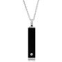 UNY black&white Rectangle Cremation Jewelry Urn Necklace pet Memorial Zircon inlaid Pendant keepsake
