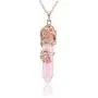 Top Plaza Flower Wrapped Necklace Natural Healing Crystal Stone Point Pendant Necklaces Top Plaza Flower Wrapped Necklace Natural Healing Crystal Stone Point Pendant Necklaces
