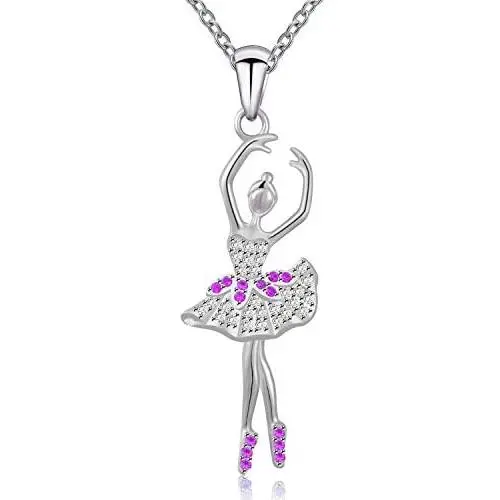 JXJL Silver Dancing Ballerina Necklace Recital Dancer Gift Ballet Pendant Necklace for Girls Women JXJL Silver Dancing Ballerina Necklace Recital Dancer Gift Ballet Pendant Necklace for Girls Women