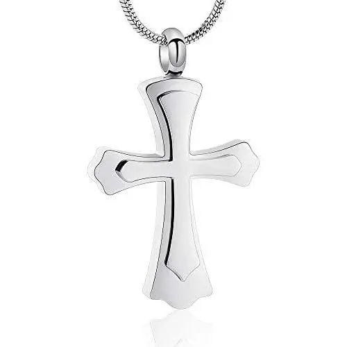 Stainless Steel Cross Memorial Cremation Ashes Urn Pendant Necklace Keepsake Jewelry Urn Stainless Steel Cross Memorial Cremation Ashes Urn Pendant Necklace Keepsake Jewelry Urn