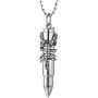 COOLSTEELANDBEYOND Mens Stainless Steel Scorpion King Bullet Pendant Necklace Pill Box Memorial Holder, 30 inches Chain